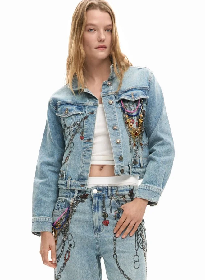 DESIGUAL Blue Jeans trousers chains for Women | Best Price UAE